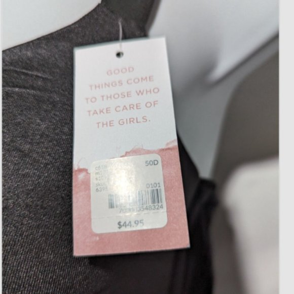 NWOT Lane Bryant Cacique Padded Pull On Lounge Bra Black Plus Size 50D - Picture 2 of 3